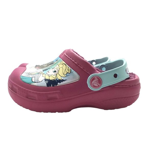Crocs Toddler Girls Sz 10/11 Fuchsia Disney Frozen - Picture 3 of 12